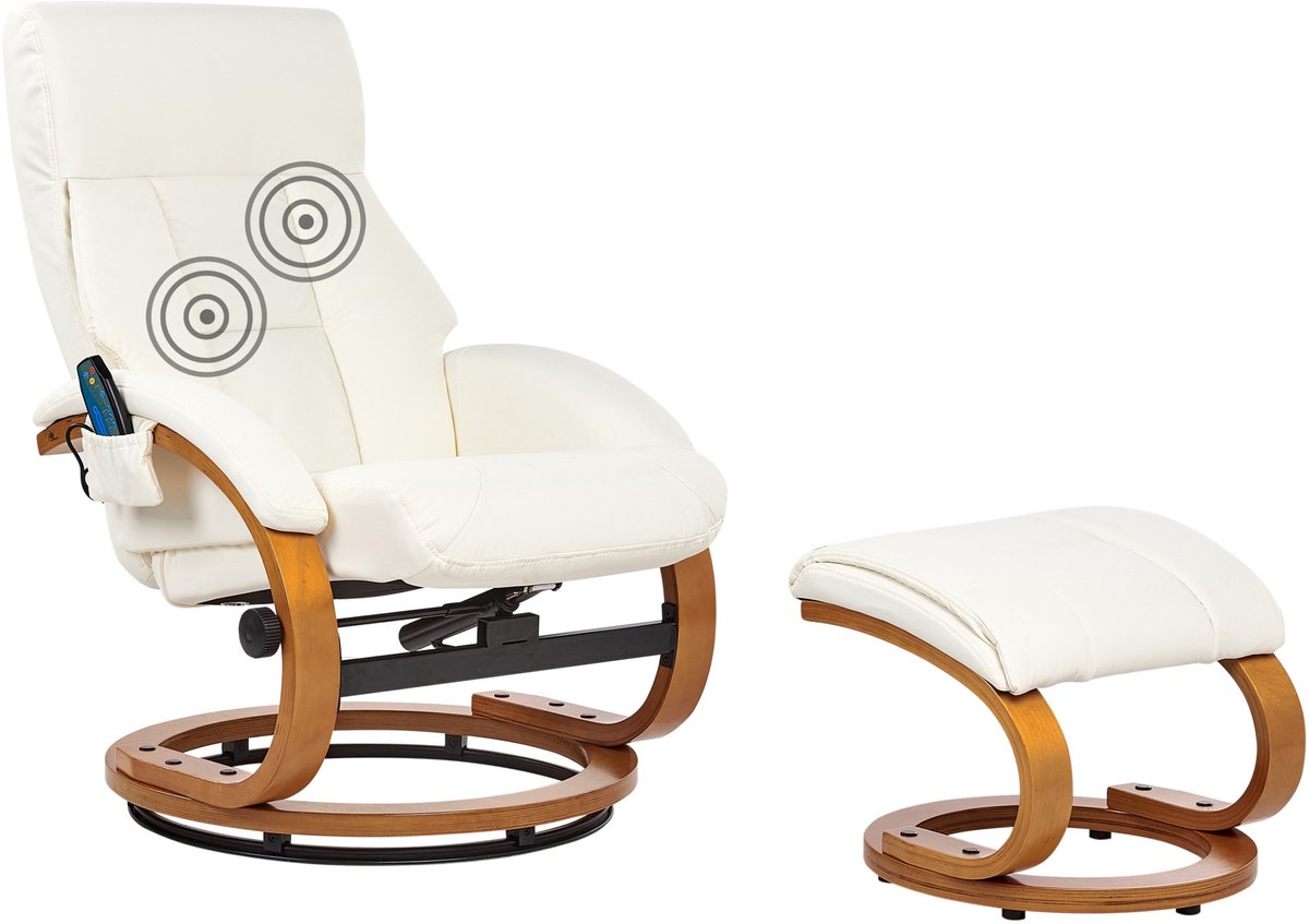 BELIANI FORCE - Massagefauteuil - Wit - Kunstleer