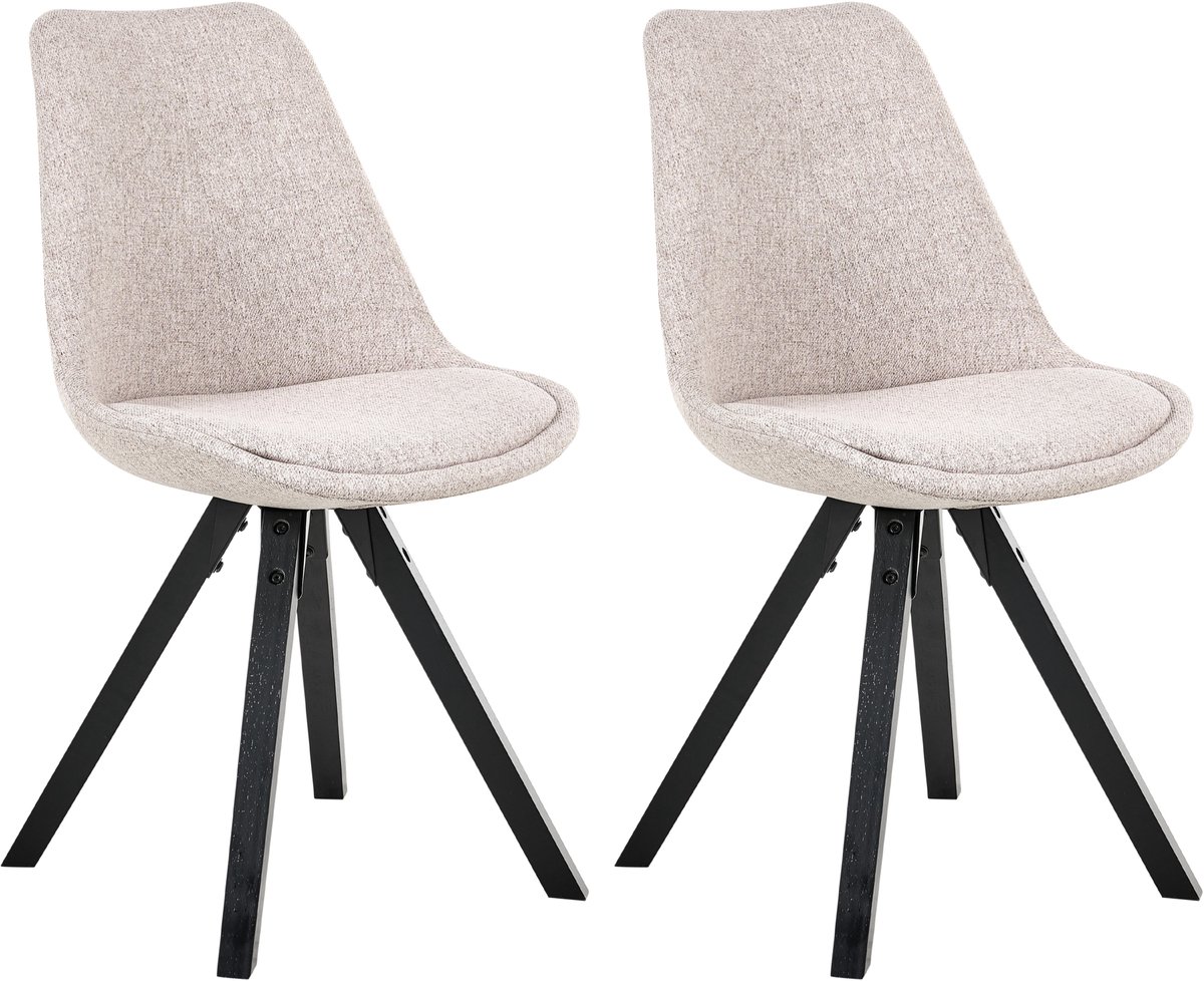 HEDLEY - Eetkamerstoel set van 2 - Beige - Polyester