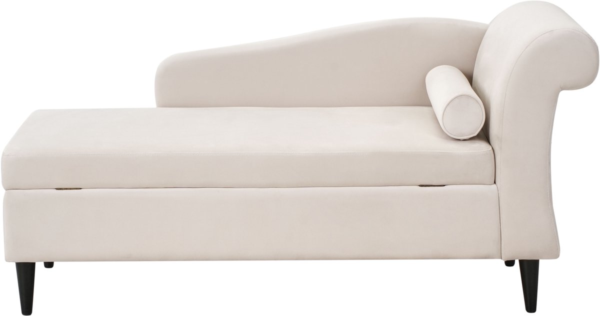 BELIANI LUIRO - Chaise longue - Beige - Rechtszijdig - Fluweel