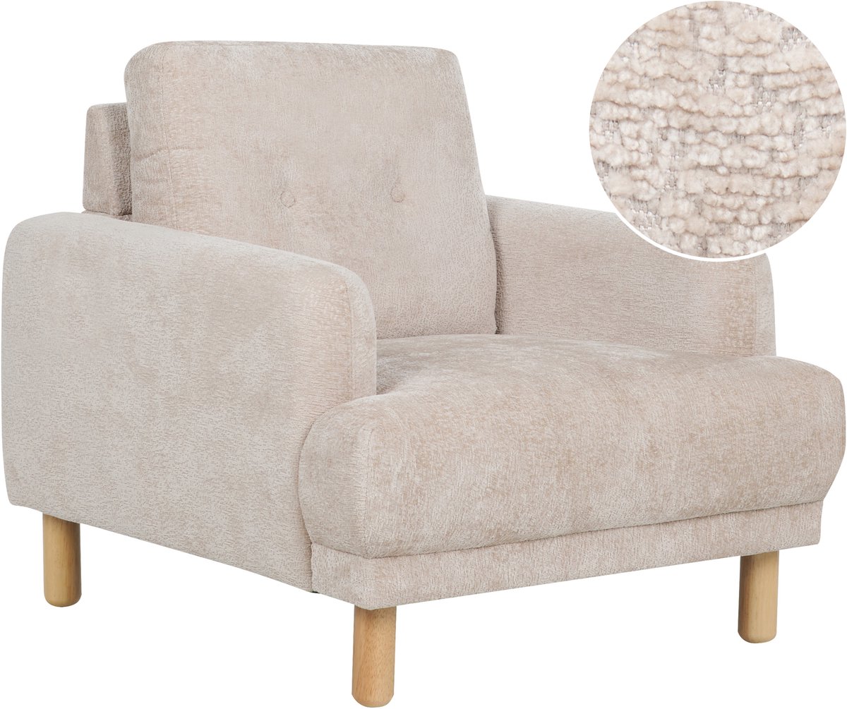 Beliani TUVE - Fauteuil - Beige - Bouclé