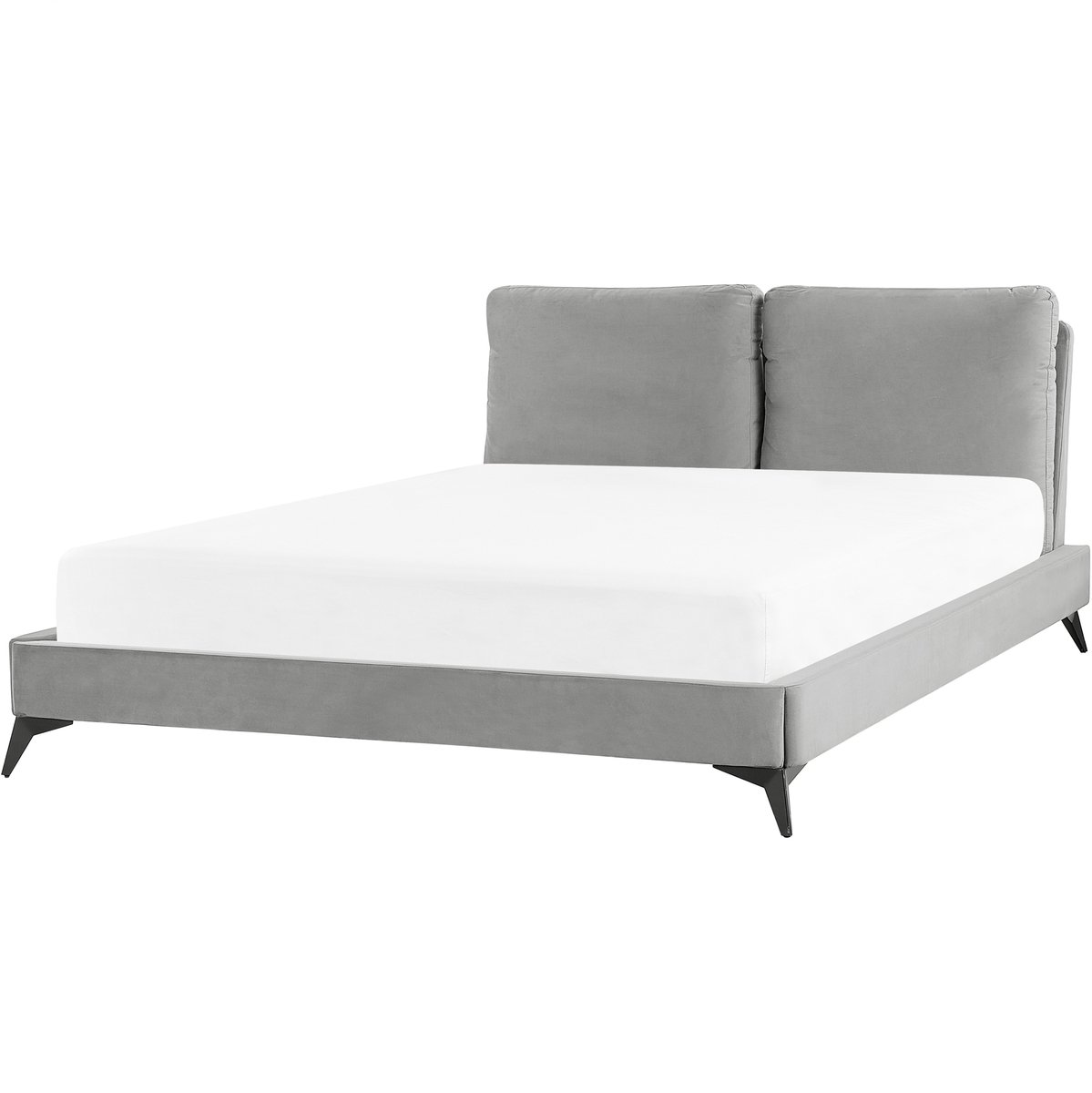 MELLE - Tweepersoonsbed - Grijs - 160 x 200 cm - Fluweel