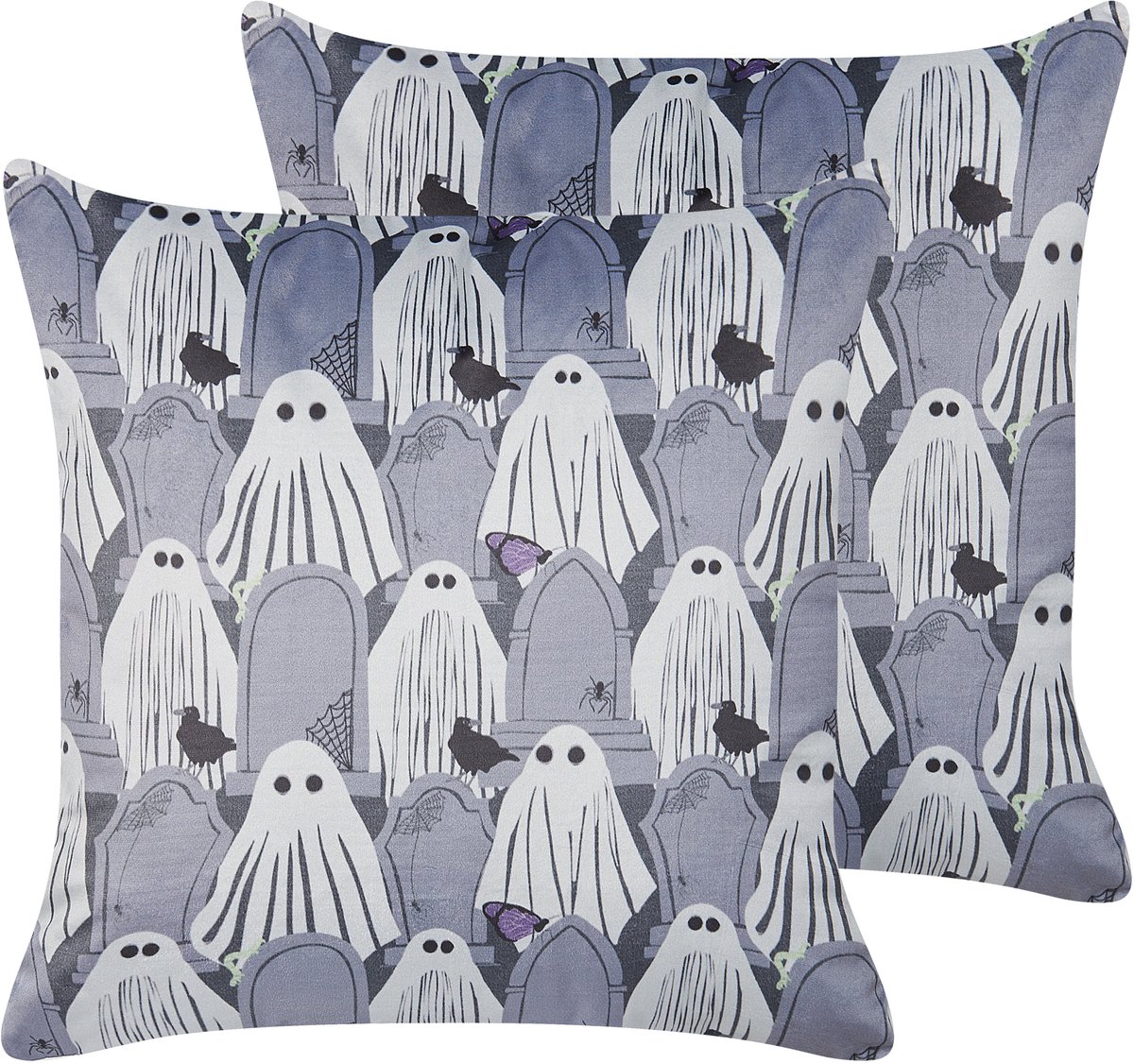 Beliani FANATE - Sierkussen set van 2 - Grijs - 45 x 45 cm - Fluweel