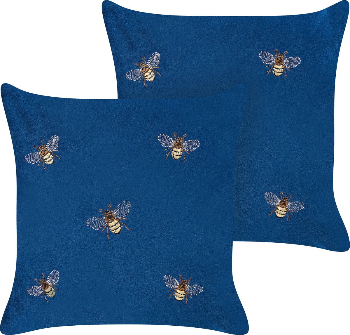 Beliani TALINUM - Sierkussen set van 2 - Blauw - 45 x 45 cm - Polyester