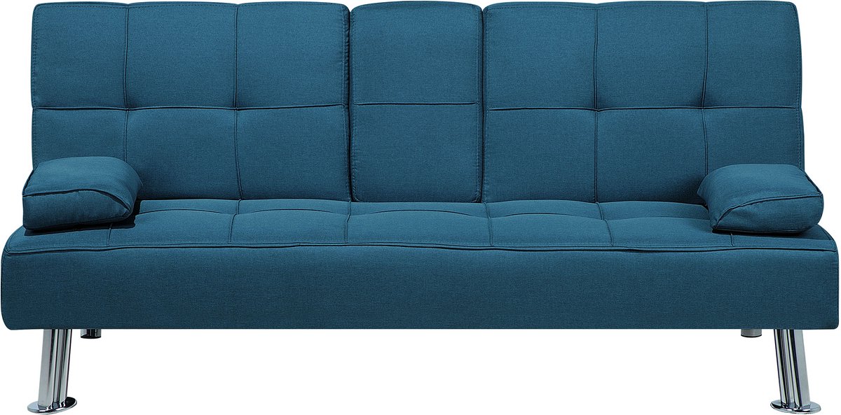 ROXEN - Slaapbank 3-zits - Blauw - Polyester
