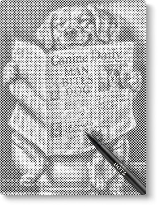 Chien aux toilettes | 40x50cm (le plus choisi) | Peinture par points | Toile lâche | Peinture au Diamond et Peinture par numéro alternative | Peinture en pointillé