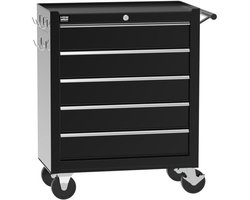 HBM gereedschapswagen 5 laden, 62 cm, zwart