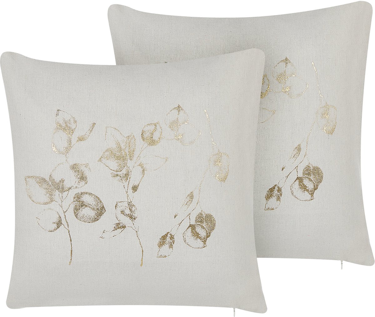 GOMPHRENA - Sierkussen set van 2 - Lichtbeige - Polyester