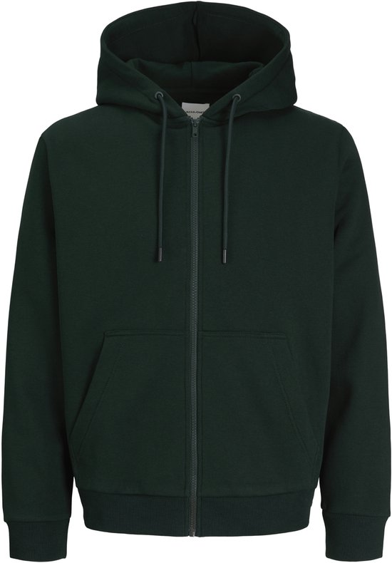 Donkergroene hoodie met rits en capuchon van Jack & Jones.