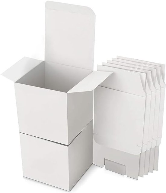 Geschenkdoos Regalo Wit Mat & Rood Lint 20x20x20cm 25stuks Krabbendam Kadoverpakking