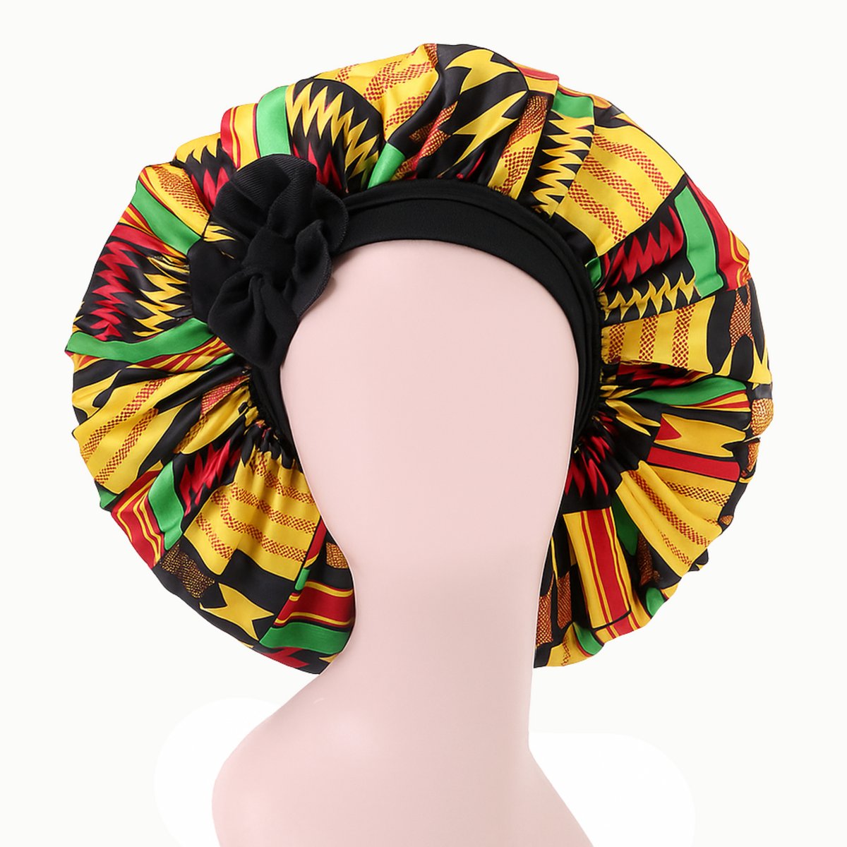 YUBBI Bonnet XL Slaapmuts - Elastische Hoofdband - Nachtmuts - Haarverzorging - Zwart