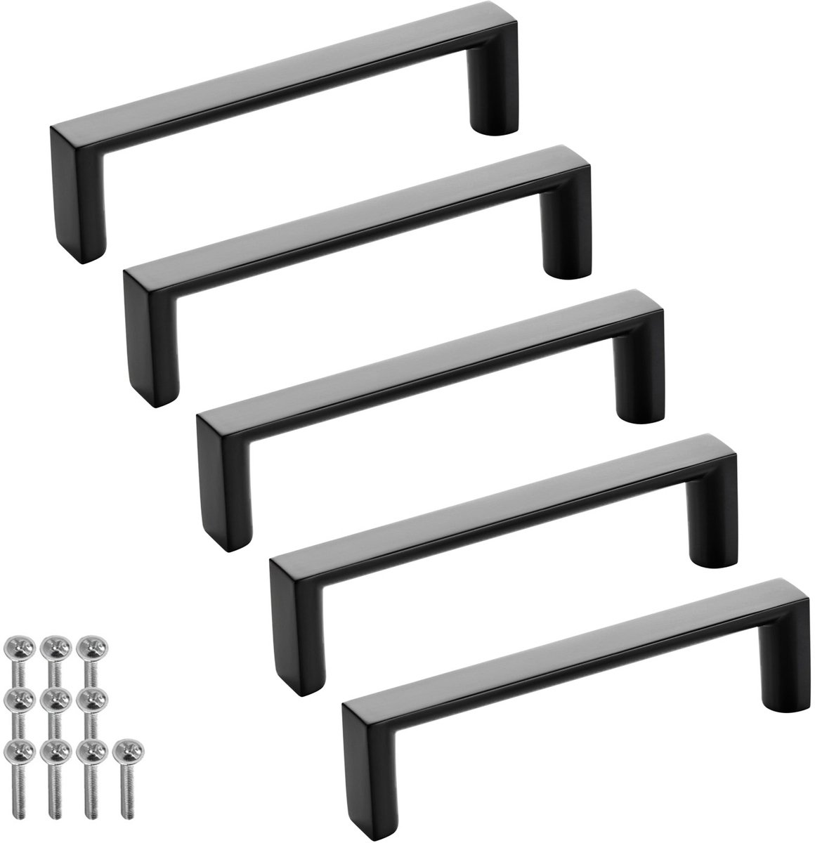 SOTECH set van 5 meubelgrepen BLACKLINE XI BA 96 mm mat zwart (lengte 103 mm, breedte 12 mm, hoogte 27 mm) design aluminium ladegreep