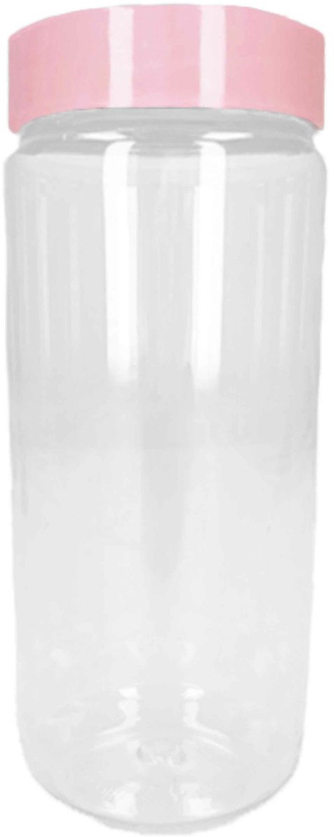 PlasticForte Voorraadpot/bewaarpot - 2x - 550 ml - kunststof - oud roze - B7 x H16 cm