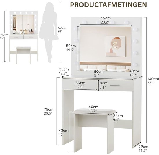 make up tafel zonder spiegel (2026) Bestsellers