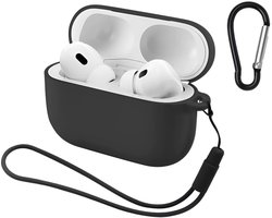 Studio Air® Airpods Hoesje Pro 3 Siliconen Case - Zwart - Hooked - Soepel Airpod Hoesje voor Airpods Pro 3 (2025)