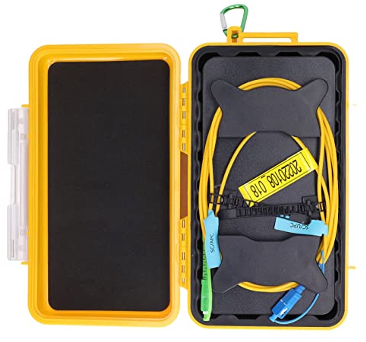 OTDR Launch Cable Box, Singlemode 500 Meters Length Portable Fiber Plastic Fiberglass Test Tool Set Low Loss Waterproof for Testing
