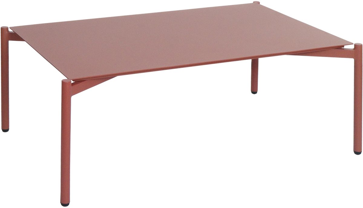 Aluminium tuintafel MCW-O11, outdoor loungetafel koffietafel balkontafel, 105x65cm ~ terra