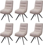 Lot De 6 Chaises De Salle à Manger HHG-745, Chaise De Cuisine Avec Accoudoirs Pivotante Auto Position Metal Tissutextile Gris Fonce 81905988