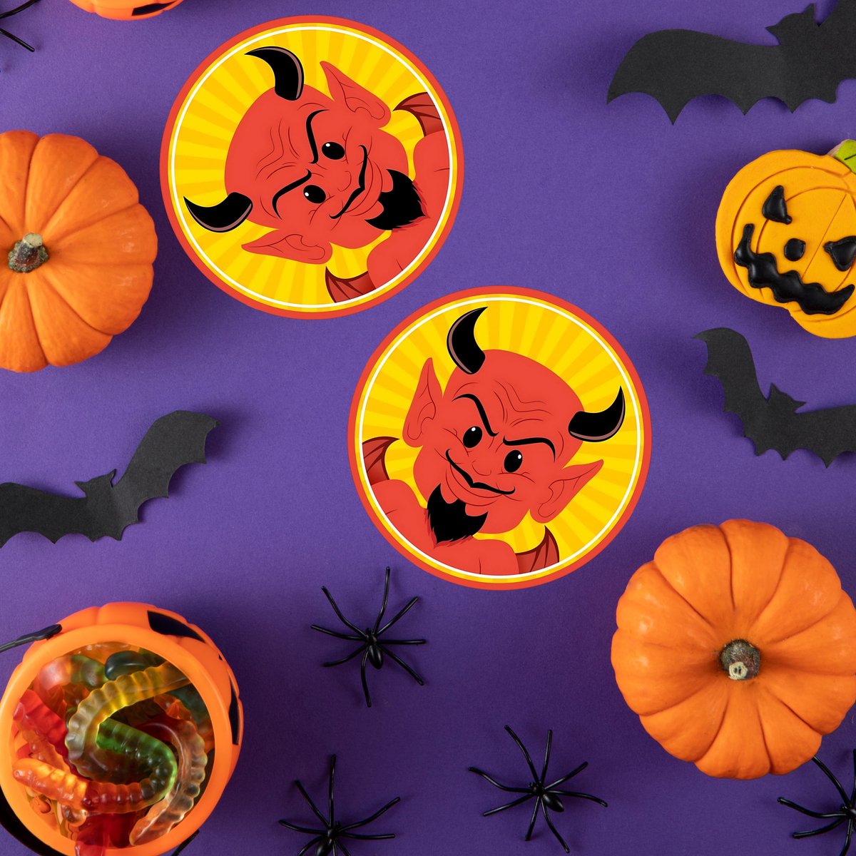 Halloween bierviltjes - 20x stuks - duivel - karton - dubbelzijdig