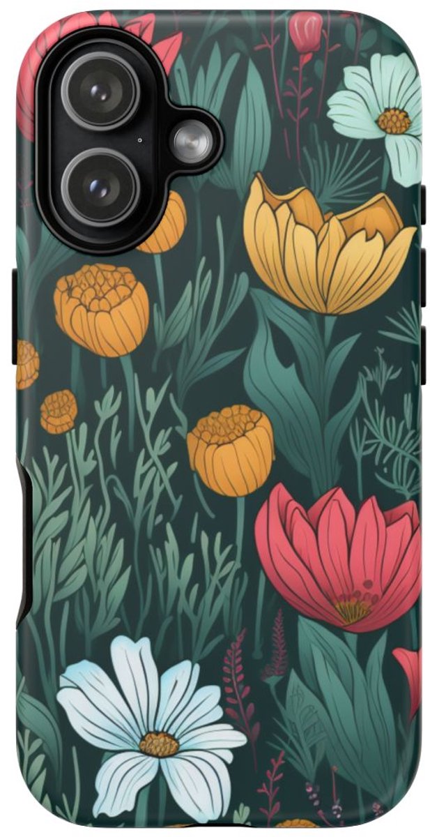 Kleurrijk Bloemenpatroon – Telefoonhoesje Geschikt voor iPhone 17