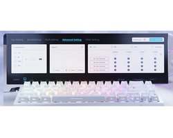 Attack Shark X68 HE - Toetsenbord - Gaming - Toetsenbord gaming- Toetsenborden- Mechanisch - Side Printed PBT Keycaps- White Contour Line-RGB Verlichting - Anti Ghosting - Ergonomisch - bedraad- Wit