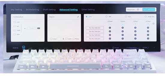 Attack Shark X68 HE - Toetsenbord - Gaming - Toetsenbord gaming- Toetsenborden- Mechanisch - Side Printed PBT Keycaps- White Contour Line-RGB Verlichting - Anti Ghosting - Ergonomisch - bedraad- Wit