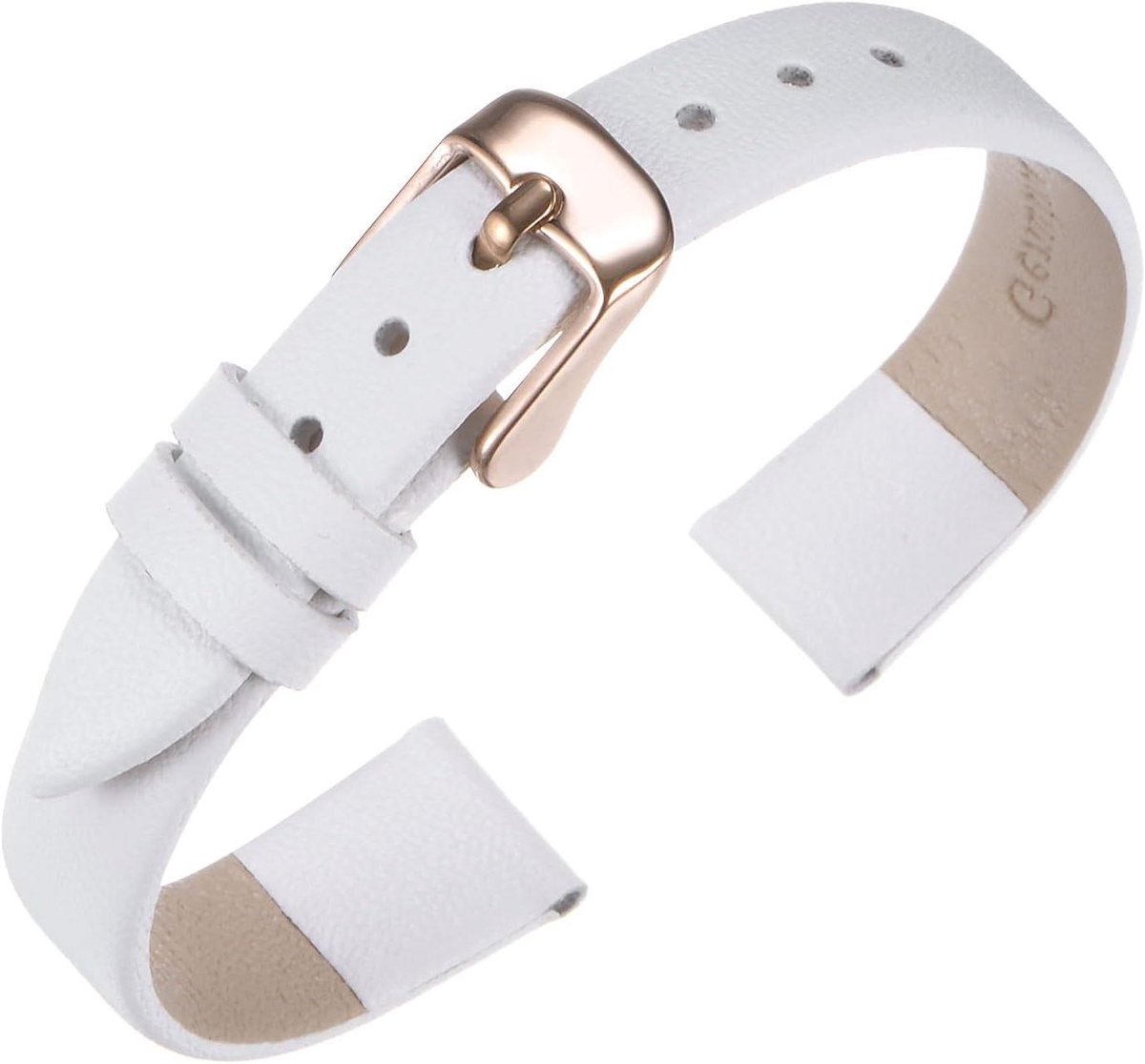 Allecto plus - Plat Leren Horlogebandje met Gesp voor Smartwatch - Dun en Elegant - Unisex - Zwart-Bruin - Verkrijgbaar in Diverse Maten