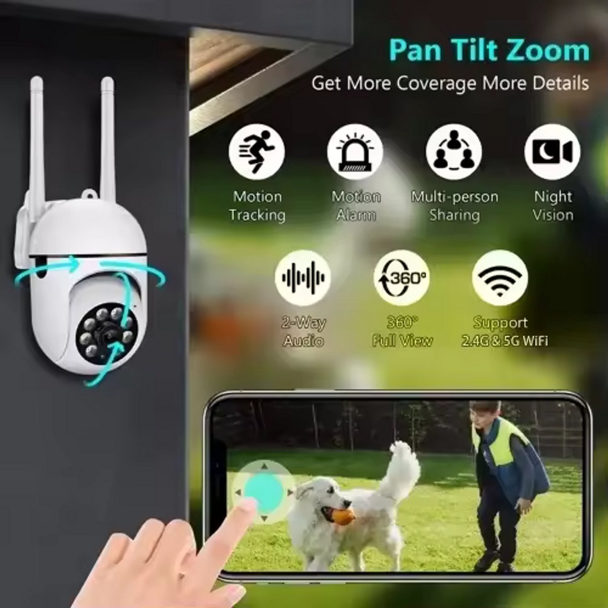ARTHANE Babyfoon Met Camera En App - Babyfoon - Beveiligingscamera - 1080P HD - Wifi - Baby monitor - 360 Graden - Nachtvisie - Bewegingsdetectie - Terugspreekfunctie - Tweerichtingscommunicatie