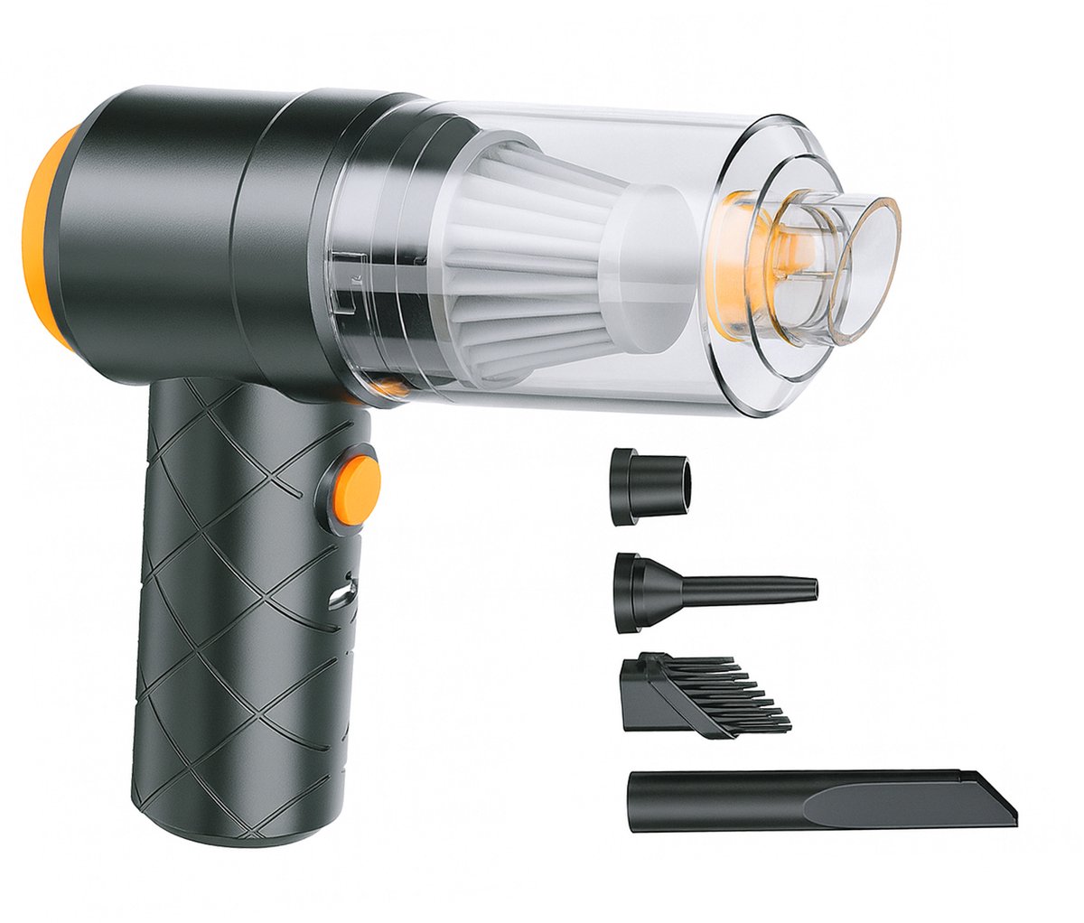 Mini stofzuiger en compressor (USB-C, 48W, inclusief mondstukken)