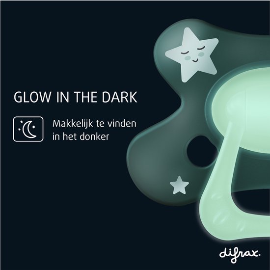 Difrax - Natural Fopspeen - 12+ Maanden - Glow in the Dark Speen - 2 st. van Difrax — afbeelding 5