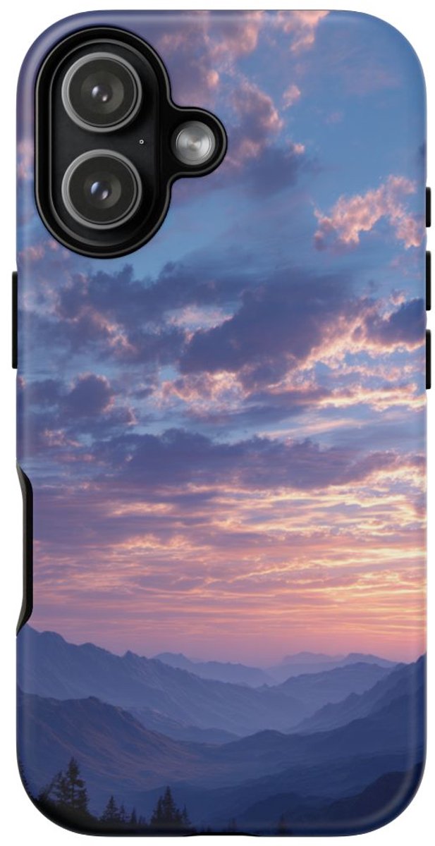 Berglandschap bij Zonsopkomst – Telefoonhoesje Geschikt voor iPhone 17