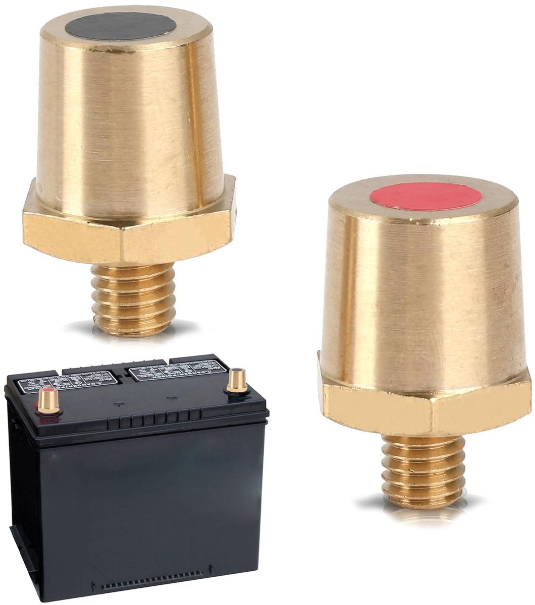 M8 Battery Pole Adapter, Brass Battery Pole Adapter, Car Battery Power Adapter, Car Battery Pool, Pair Positive Battery Clamp Columns