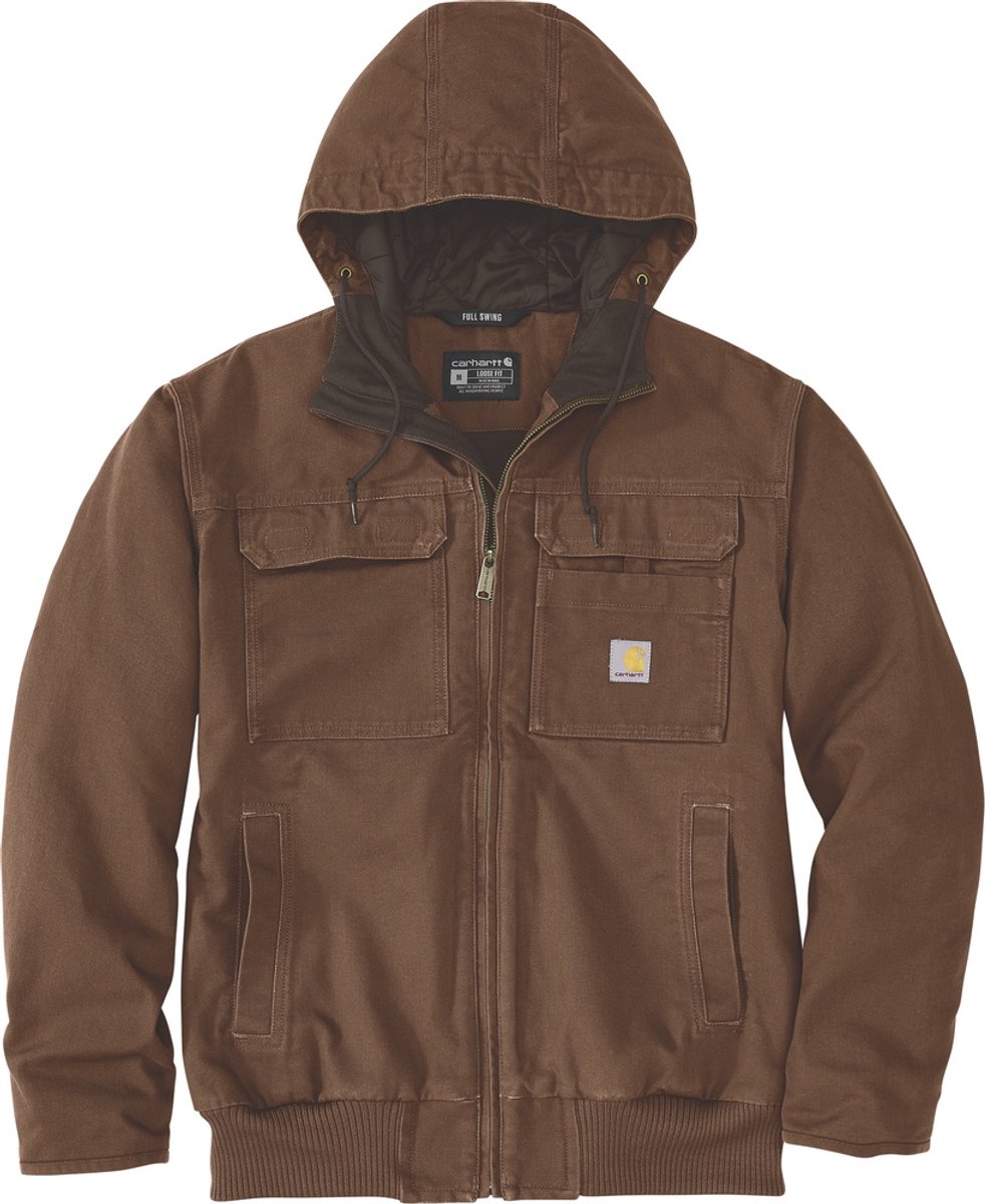 Carhartt Washed Duck Insulated Active Jac 106980 Red Duck-L