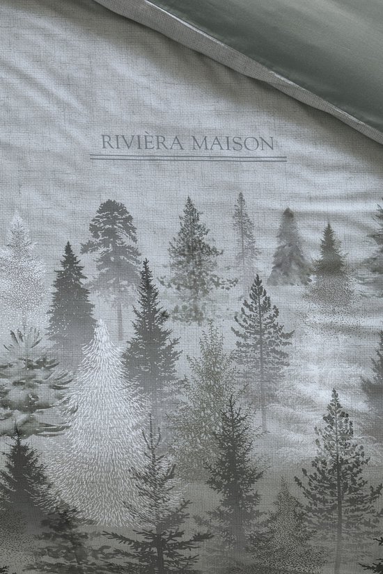 Rivièra Maison Foggy Forest dekbedovertrek - Lits-Jumeaux XL - 260 x 200/220 cm - Groen van Merkloos — afbeelding 3