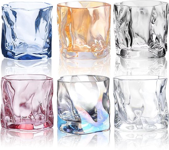 Bundel] Whisky glas - New York Bar, Set van 6 kristallen glazen van 320 ml voor whisky, cocktails en sterke drank