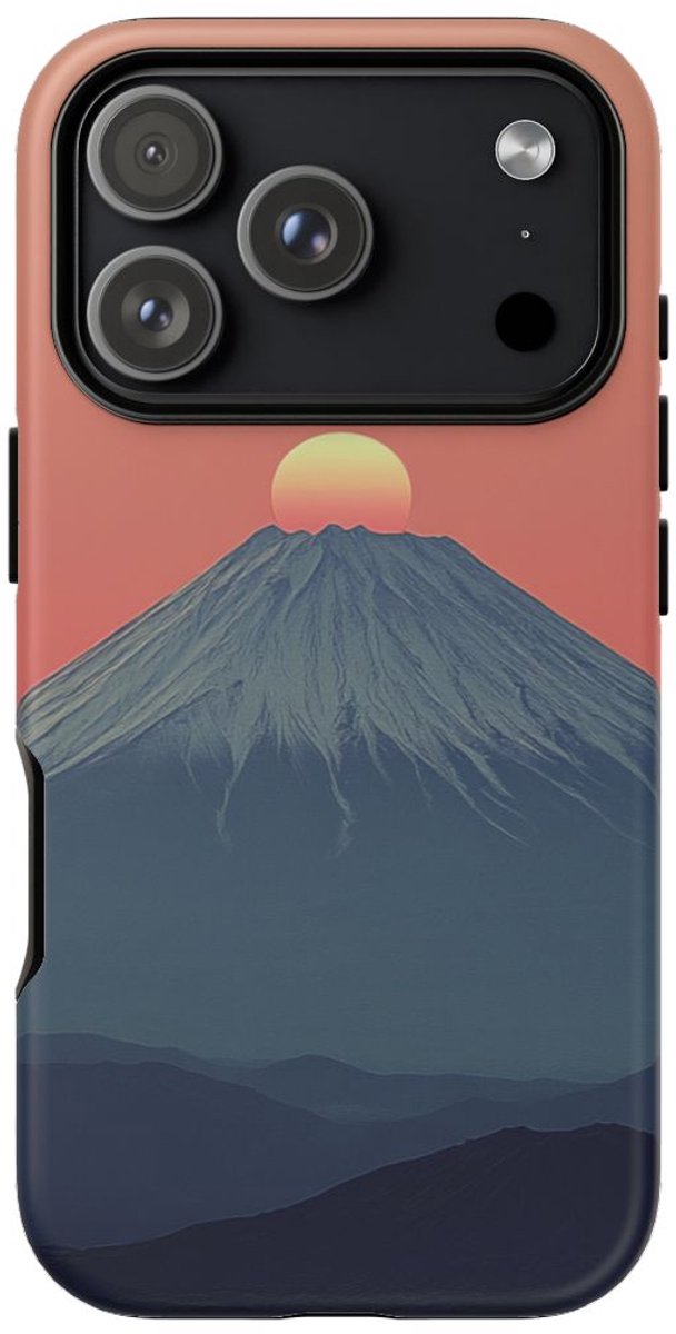 Zonsondergang Boven Bergsilhouet – Telefoonhoesje Geschikt voor iPhone 17 Pro