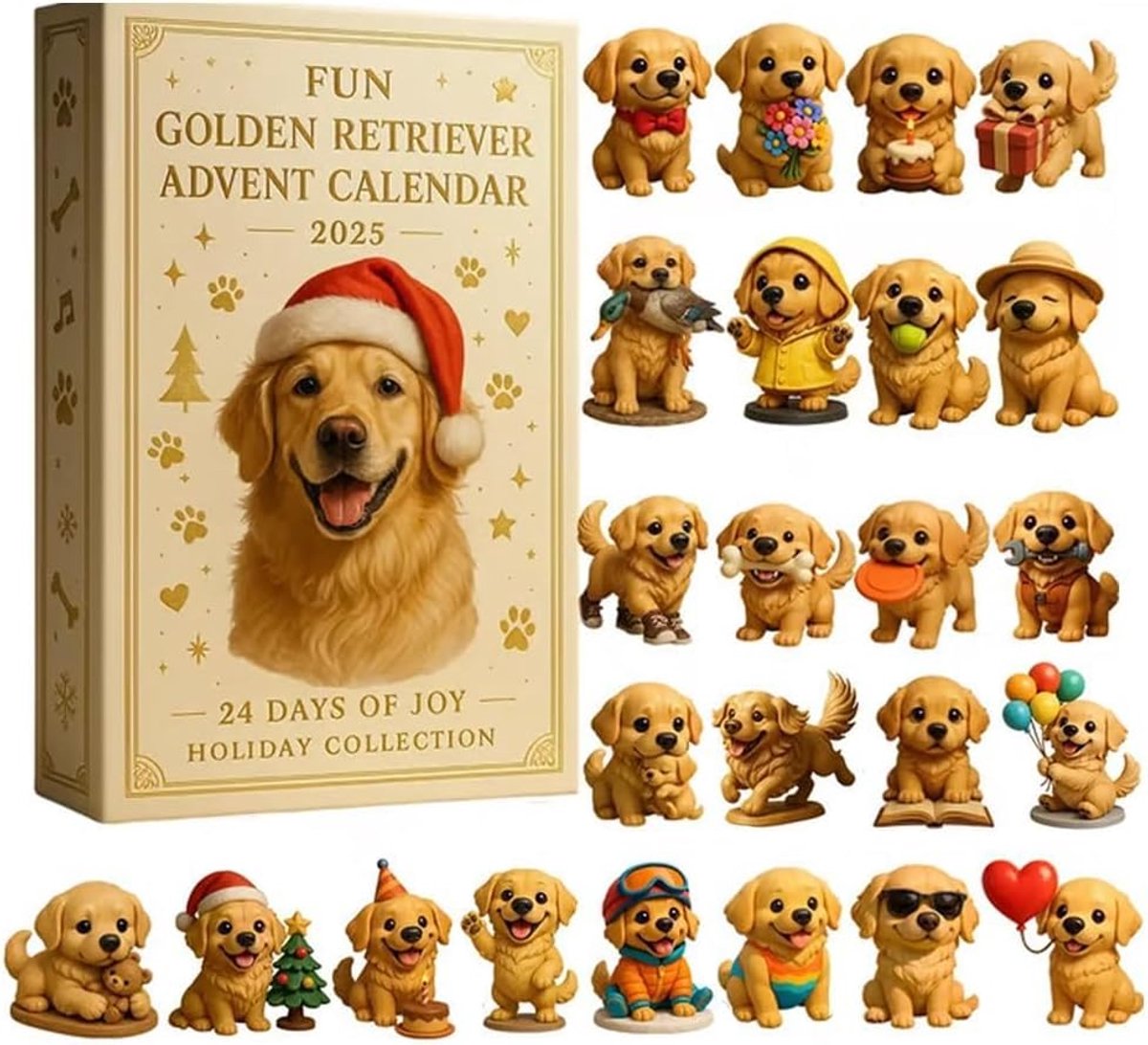 Calendrier Avent Golden Retriever 2025 Calendrier De L'Avent Golden Retriever 2025 - 24 Décorations En Acrylique 2D Pour Noël Compte à Rebours Avent Animaux Calendrier Avent Golden Retriever 2025 Calendrier De L'Avent Golden Retriever 2025 - 24 Décorations En Acrylique 2D Pour Noël Compte à Rebours Avent Animaux