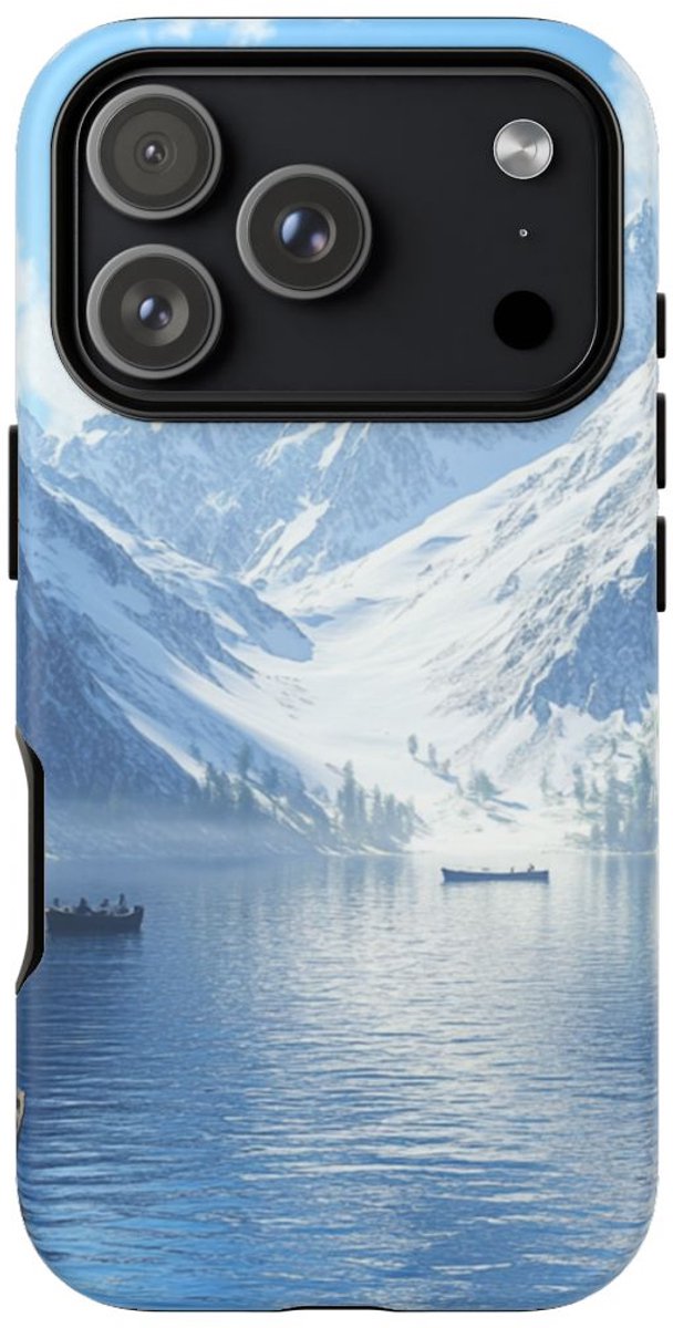 Sereen Bergmeer met Reddingsboten – Telefoonhoesje Geschikt voor iPhone 17 Pro