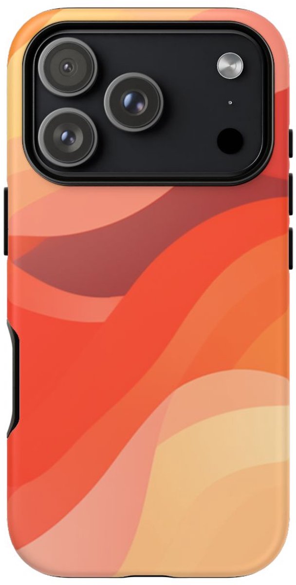 Warme Abstracte Golfpatronen – Telefoonhoesje Geschikt voor iPhone 17 Pro
