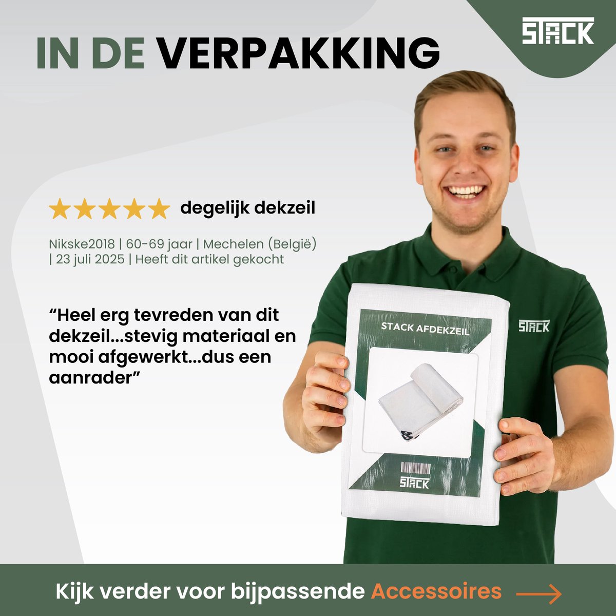 STACK® Extra Sterk Afdekzeil - 5x6m - Wit - 150G/M2 - Waterdicht Bouwzeil & Zeildoek - Zeil Met Ringen - Beschermhoes & Afdekhoes voor Zwembad,Tuin Set,Motor,Scooter,Fietsen,Aanhangwagen,Scootmobiel,BBQ accesoires - Auto Hoes Bescherming — afbeelding 8