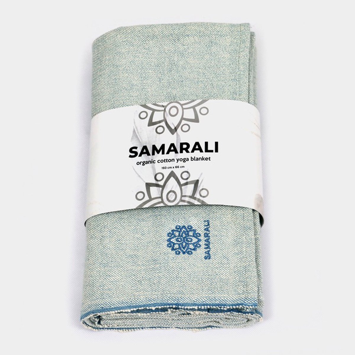 Samarali Chambray Blauwe Yoga Deken - Biologisch Katoen - 200x150 cm - Handgemaakte Meditatiedeken - Comfort en Veelzijdigheid
