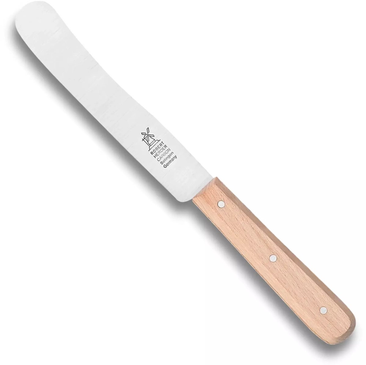 Robert Herder Molenmes – Ontbijtmes – Rauhmacher – Carbonstaal – Lemmet 118 mm – Heft Beukenhout