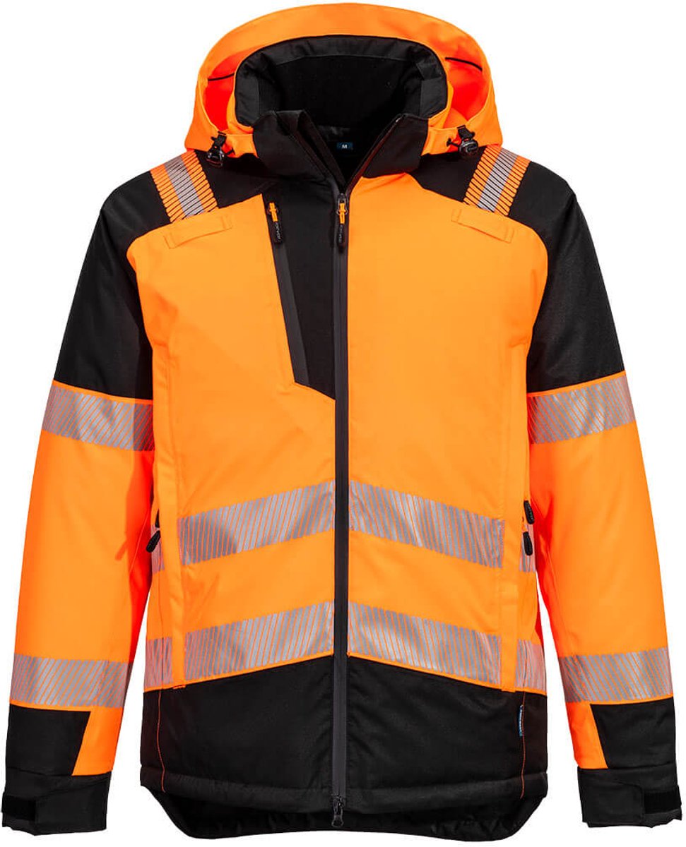 Portwest PW3 Hi-Vis Winterjack T160 - Oranje/Zwart - L