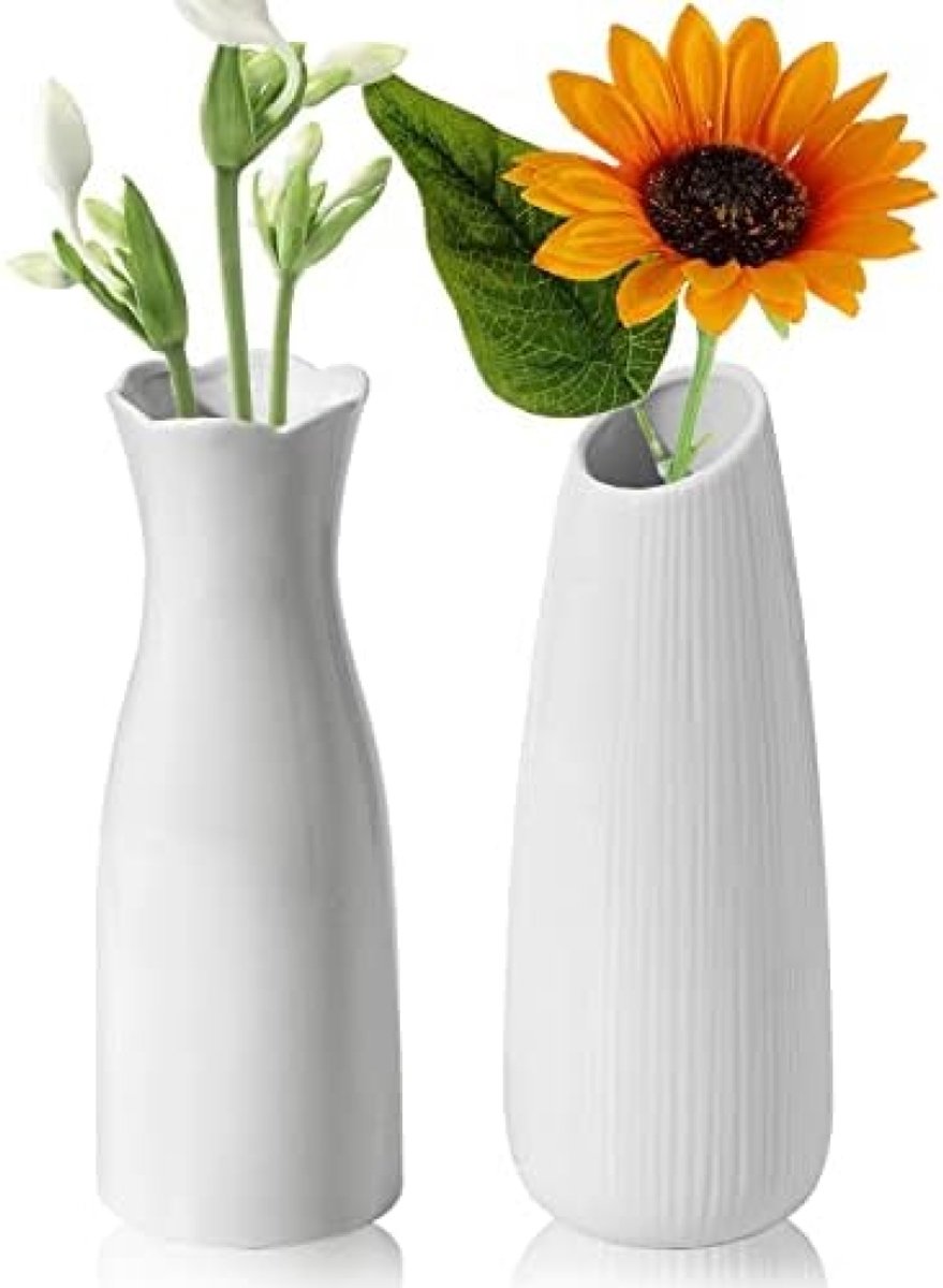 PromoHome Witte Keramische Vaas - Modern Boho Design voor Bloemdecoratie