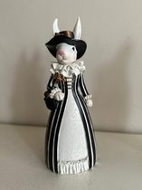 5 stuks kleine hazenfiguren, decoratie, porseleinen paashaas, wit, mini- hazen, beeldje, tuindecoratie, tafeldecoratie, konijnenfiguur voor tuin, micro-landschap, taarttopper