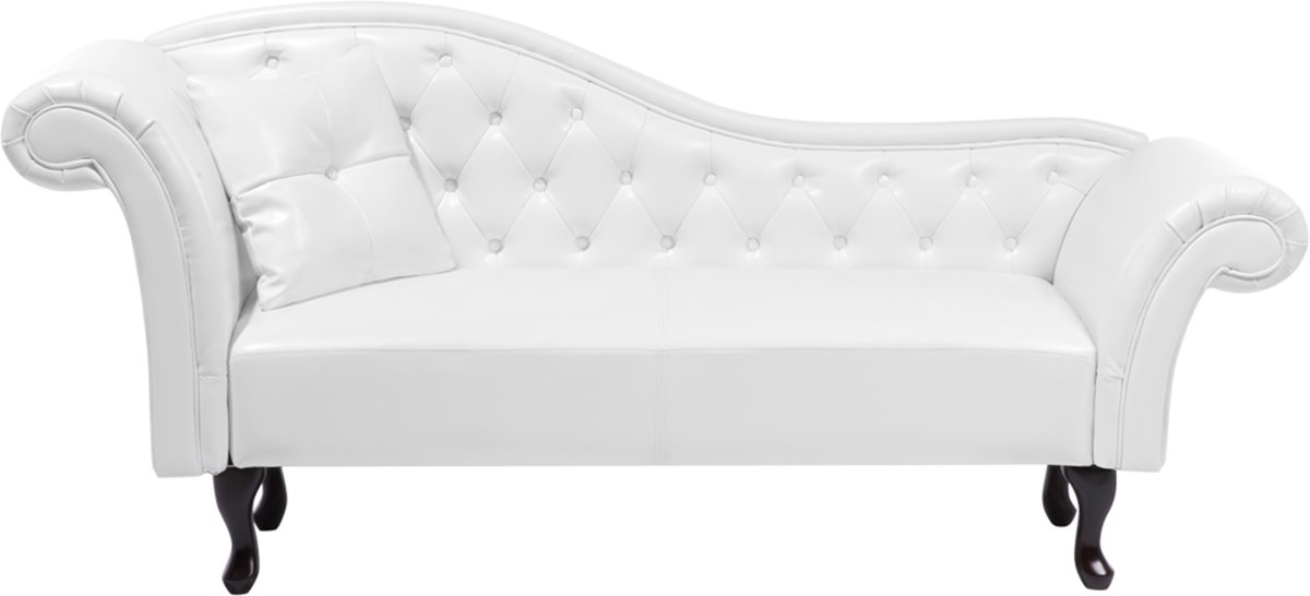 BELIANI LATTES - Chaise longue - Wit - Linkerzijde - Kunstleer