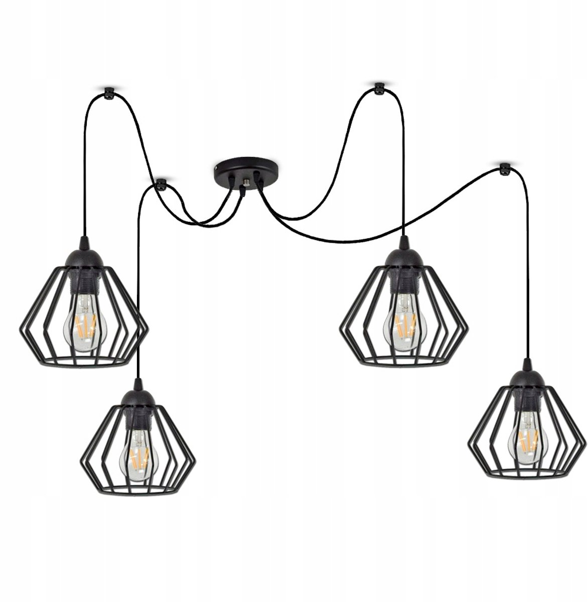 Luxe Zwarte Spider Hanglamp Edison Loft Stijl E27