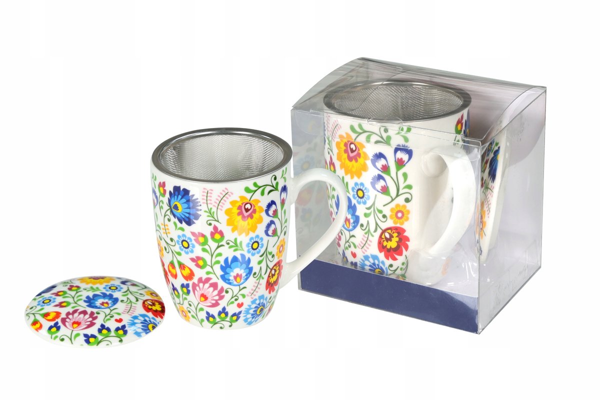 Livello Folk Mok met zetgroep, zeef en deksel - 350 ml porselein