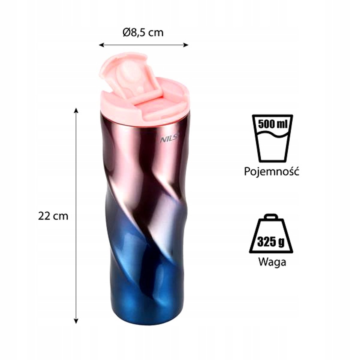 Roze Thermosbeker 500ml - Ideaal voor Reizen en Kamperen