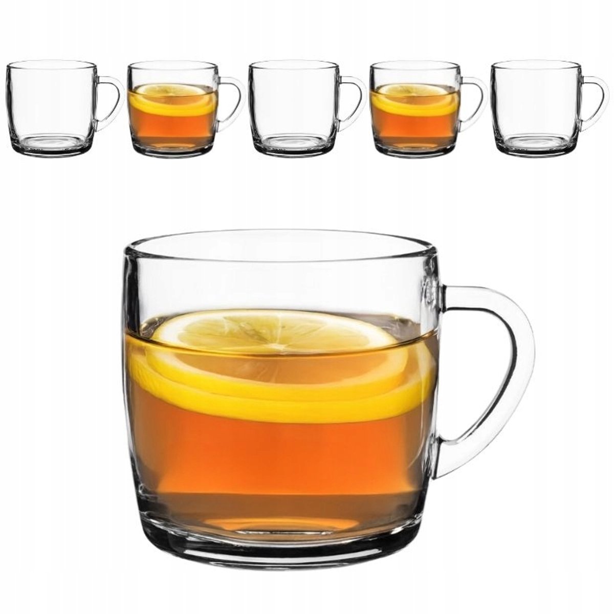 RENEE Glazen Mokken Set 310ml - 6 Stuks met Oor