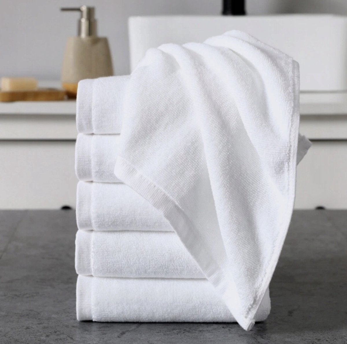 Luxe Hotel Handdoek Wit 50x100 cm - 500 GSM Katoen